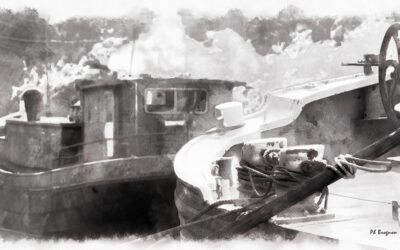 Ronquières – Péniches sur le vieux canal – Aquarelles numériques