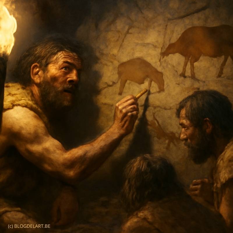 homme des caverne peignant origine de la BD explications de blogdelart.be