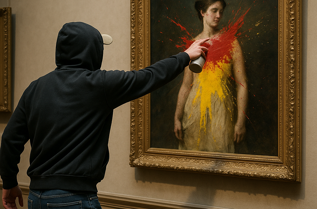 Profanation d'oeuvre d'art.