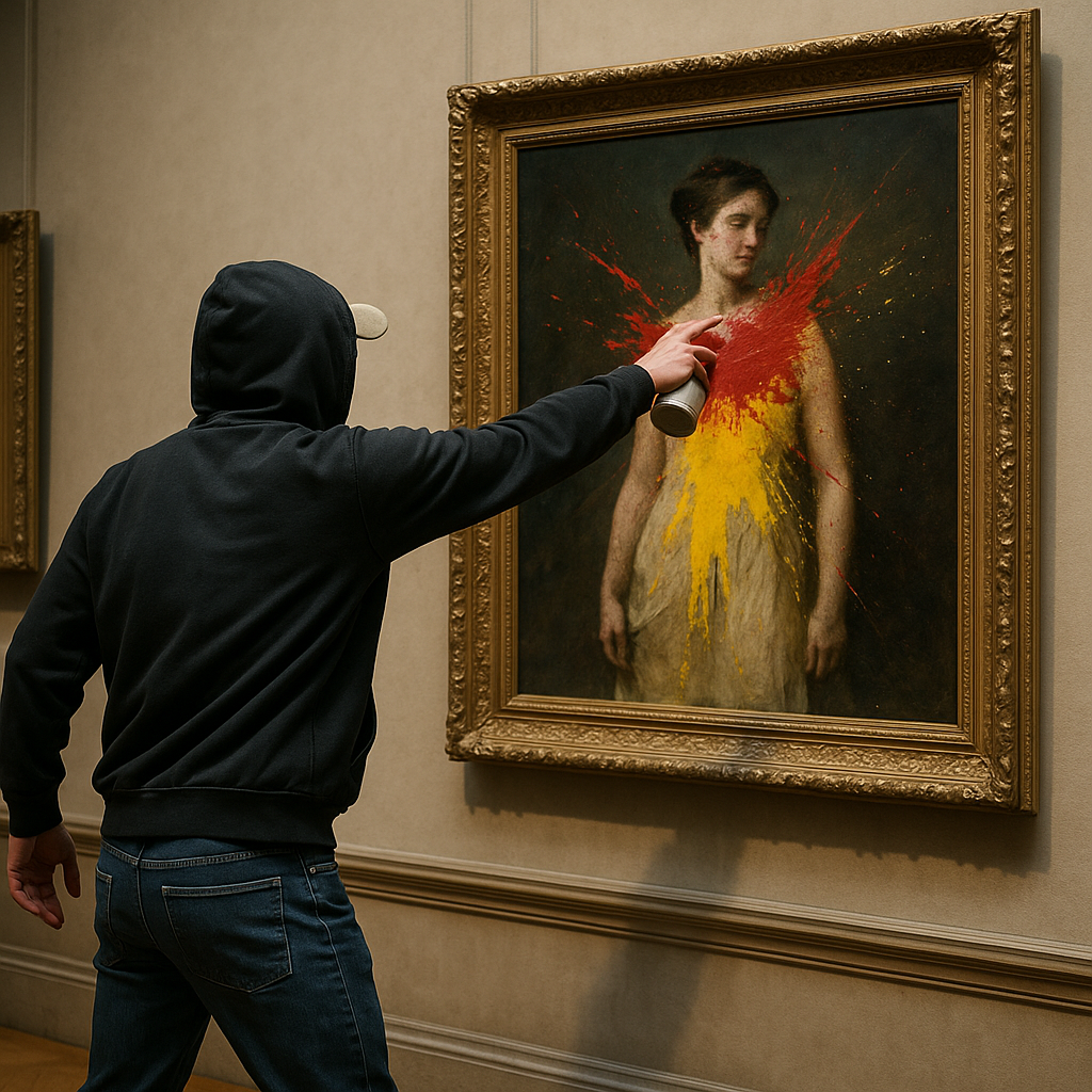 Profanation d'oeuvre d'art.